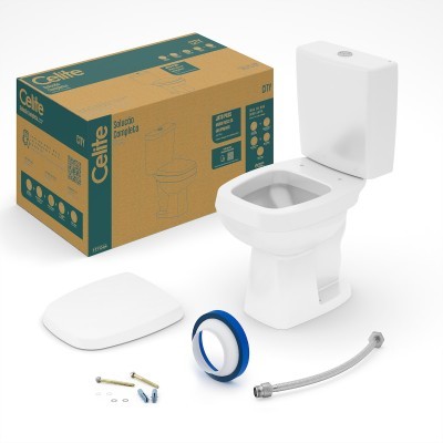 Inodoro C/ Cisterna Y Tapa Kit City Blanco Celite